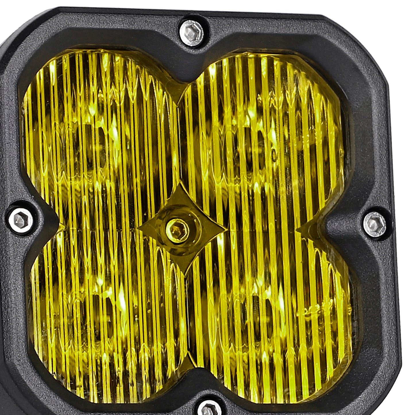 Orion 3" Square Yellow Driving Light Pair with Amber Backlight