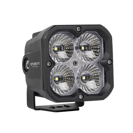 Orion 3" Square White Flood Light Pair with Amber Backlight