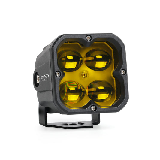 Orion 3" Square Yellow Fog Light Pair with Amber Backlight