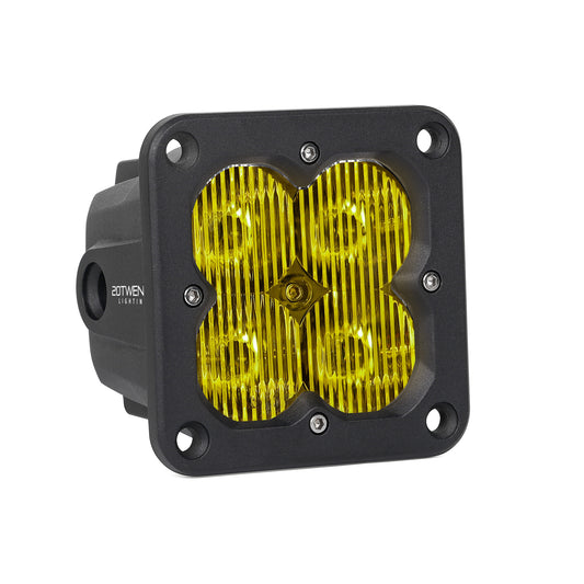 Orion 3" Flush Mount Yellow Driving Light Pair with Amber Backlight